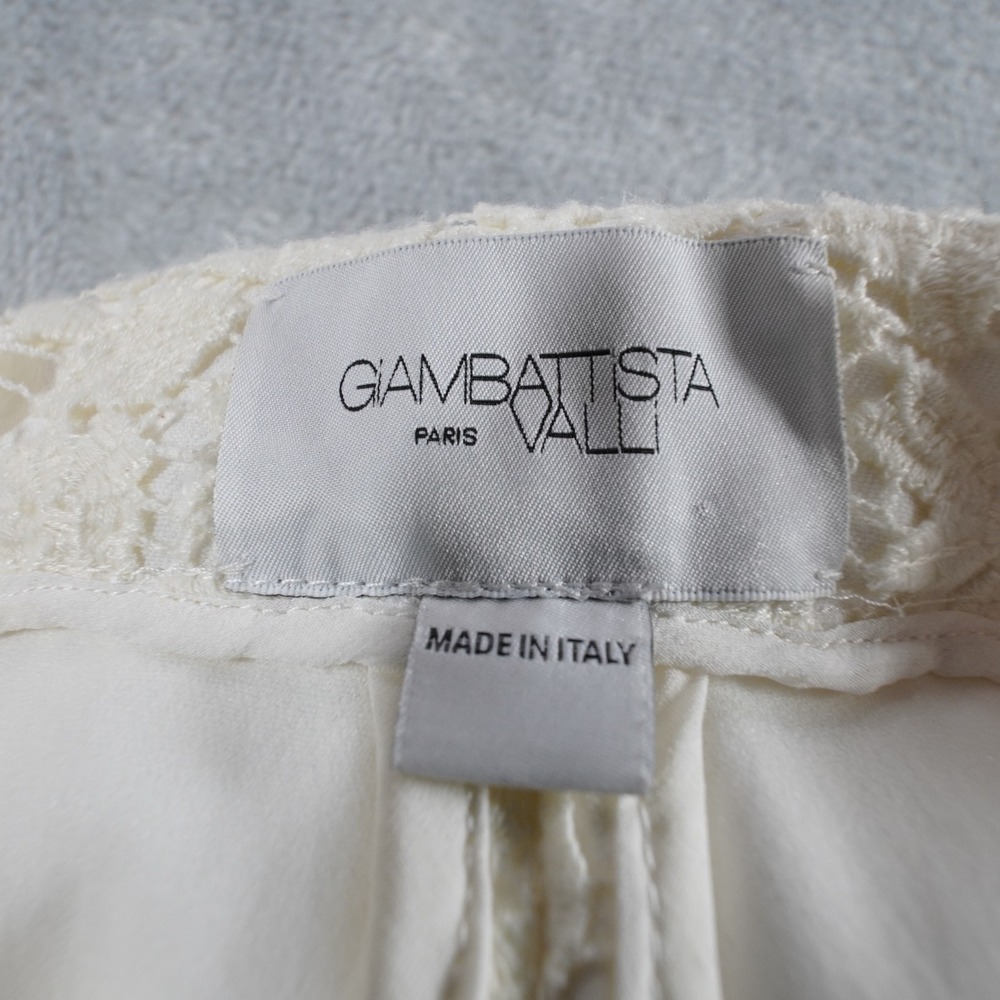 Giambattista Valli Paris Ivory Floral Lace Wide Leg Pants Italy Womens IT38 USXS - Picture 5 of 15